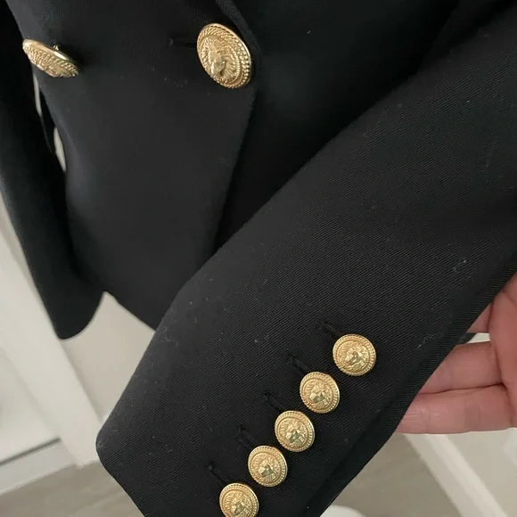 Authentic Balmain classic fitted double-breasted wool jacket - Picture 4 of 7